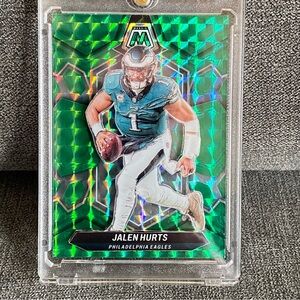 Custom 3D Floater - Green Mosaic Prizm Jalen Hurts #176 Philadelphia Eagles